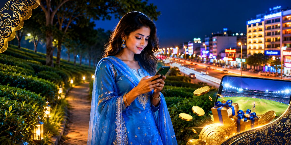 কুমিল্লায় সালোয়ার-কামিজ পরা একজন ব্যবহারকারী মোবাইলে nubobet বেটিং টিপস পড়ছেন